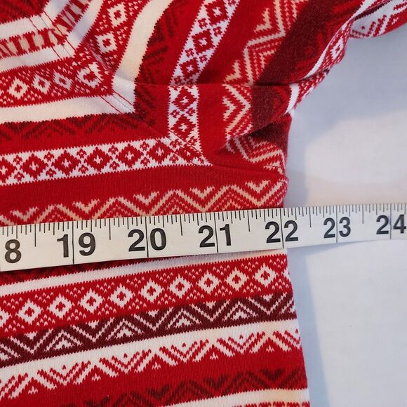 Lands End Shirt Top Mock Neck Long Sleeve Womens Size XL Red White 100% Cotton - Picture 10 of 12